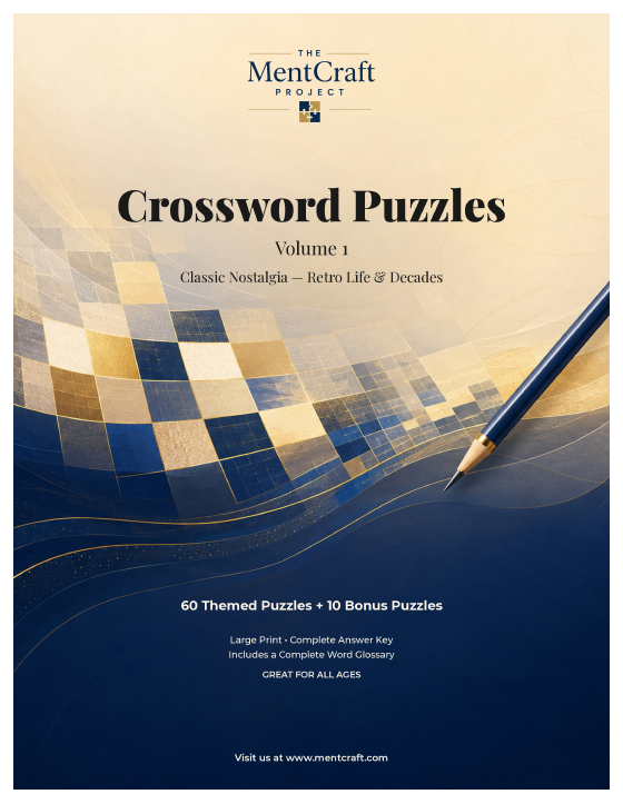 Crossword Puzzles, Volume 1: Classic Nostalgia — Retro Life & Decades cover